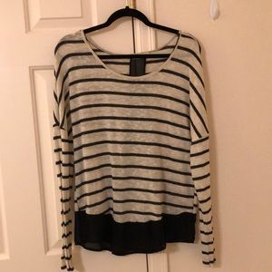 Cute stripped shirt black and beige size XL